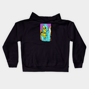 Dope trick or treat holloween scary man illustration Kids Hoodie